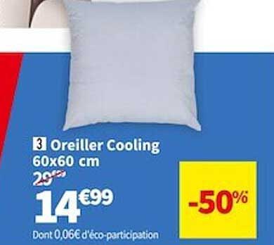 oreiller cooling 60 x 60 cm
