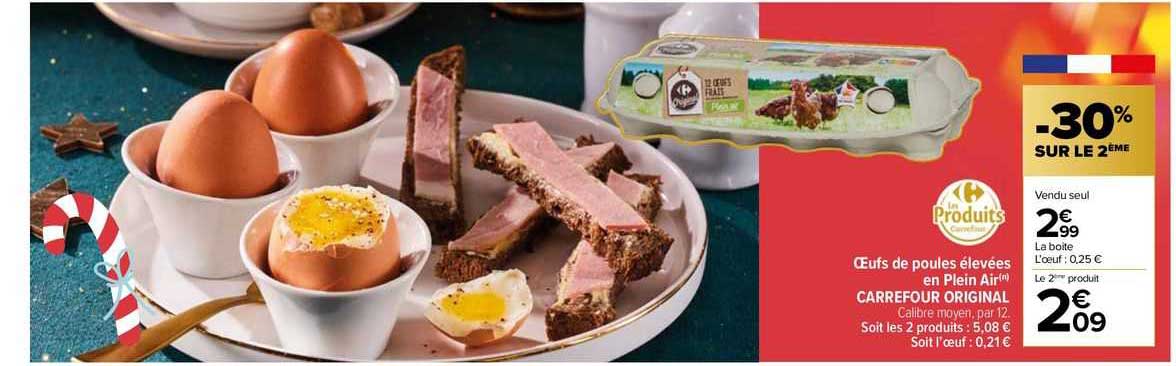 œufs de poules élevées en plein air carrefour original