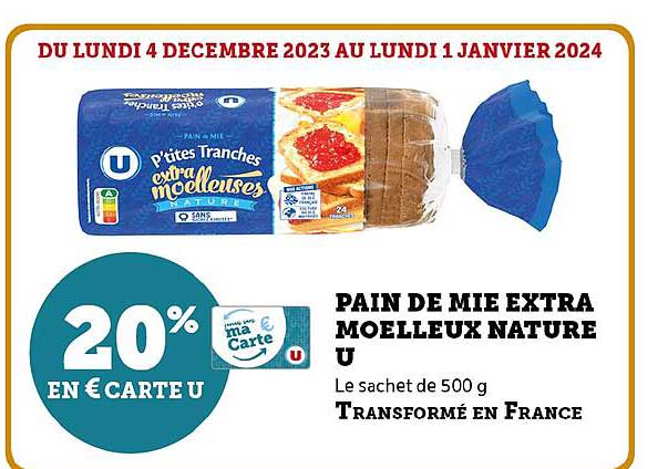 Pain De Mie Extra Moelleux Nature U