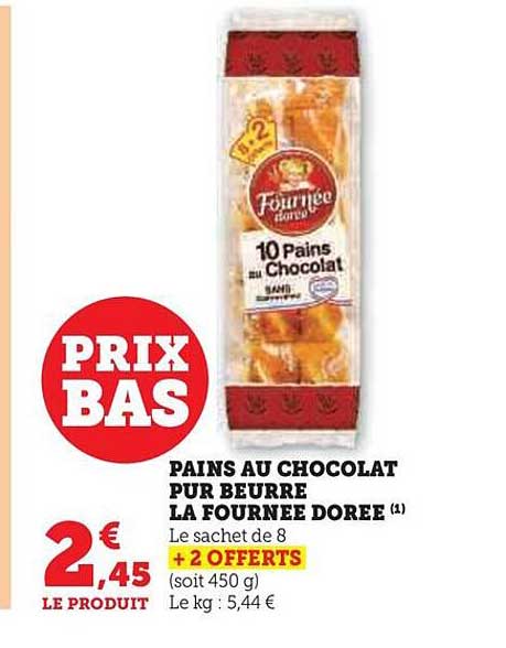 Pains Au Chocolat Pur Beurre La Fournée Dorée