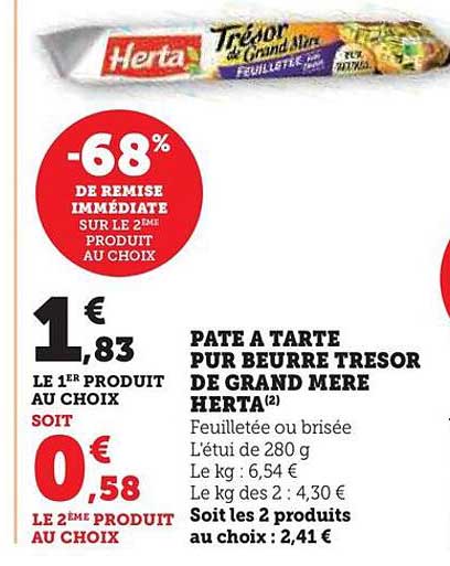 pâte à tarte pur beurre trésor de grand mère herta