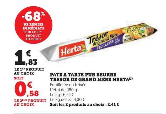 pâte à tarte pur beurre trésor de grand mère herta