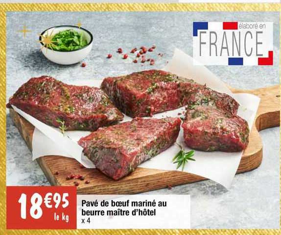 pavé de bœuf mariné au beurre maître d'hôtel