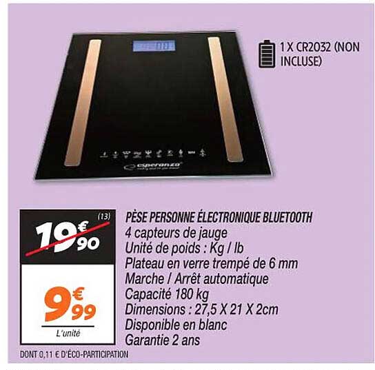 pèse personne électronique bluetooth