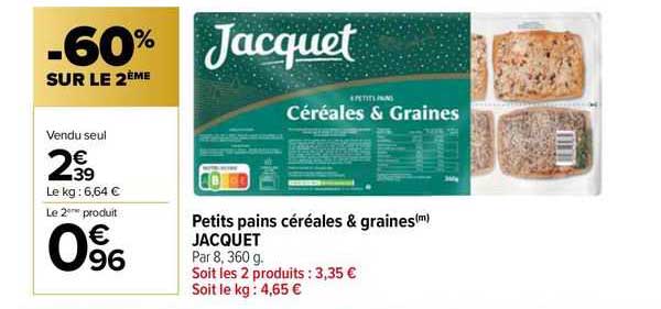 Petits Pains Céréales & Graines Jacquet