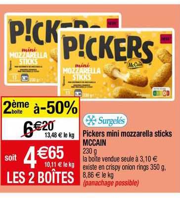 pickers mini mozzarella sticks mc cain