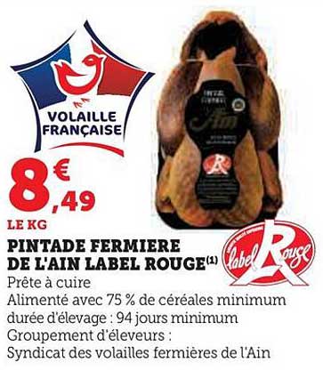 pintade fermière de l'ain label rouge