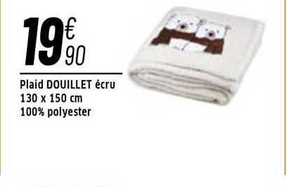 plaid douillet écru 130 x 150 cm