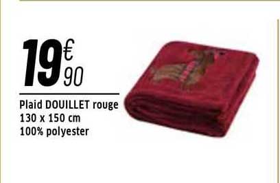 plaid douillet rouge 130 x 150 cm