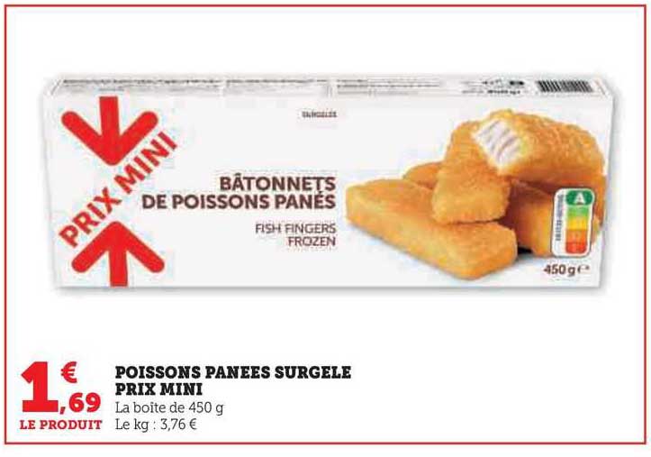 poissons panées surgelé prix mini