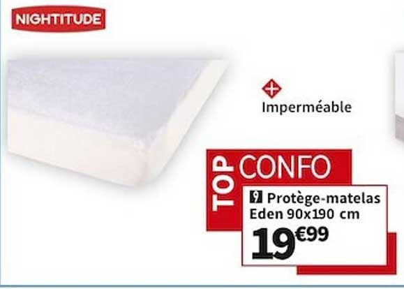 protège-matelas eden 90 x 190 cm nightitude