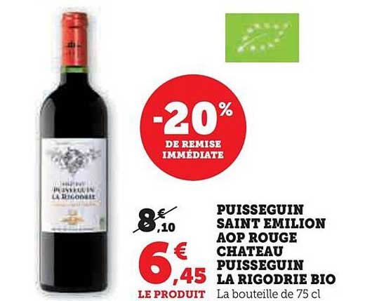puisseguin saint emilion aop rouge chateau puisseguin la rigodrie bio