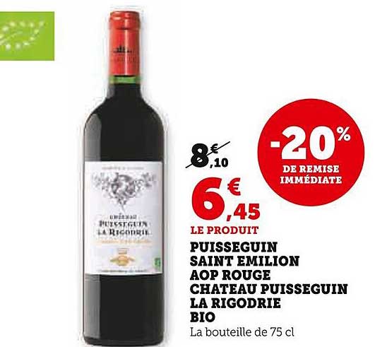 puisseguin saint émilion aop rouge château puisseguin la rigodrie bio