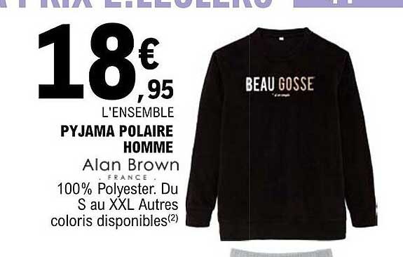 pyjama polaire homme alan brown