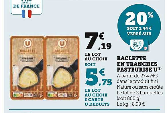 Raclette En Tranches Pasteurisé U