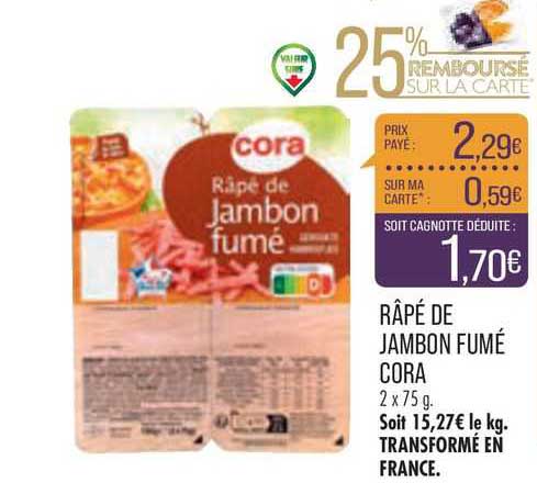 Râpé De Jambon Fumé Cora
