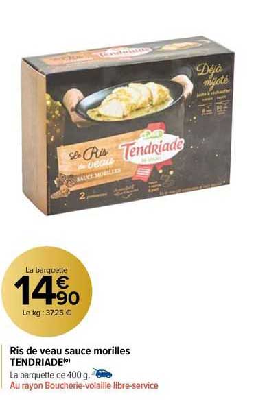 ris de veau sauce morilles tendriade