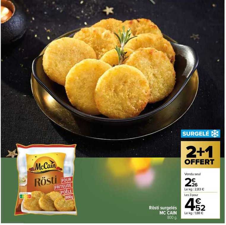 rösti surgelés mc cain