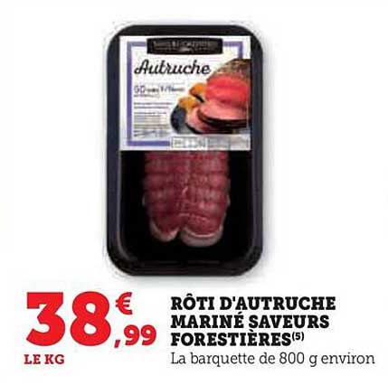 rôti d'autruche mariné saveurs forestières