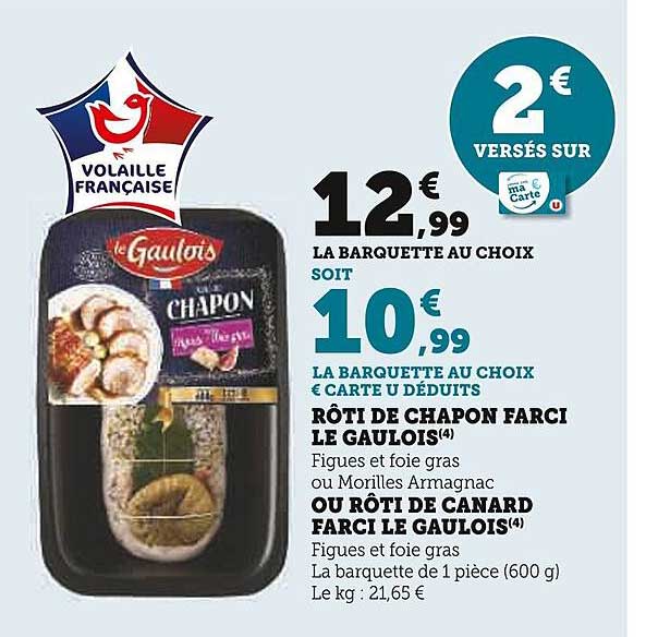 rôti de chapon farci le gaulois, ou rôti de canard farcie le gaulois