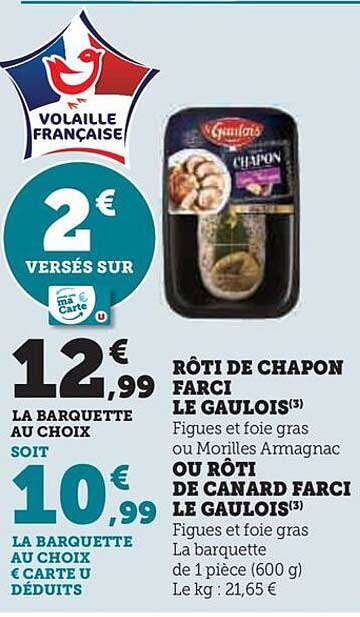 rôti de chapon farci le gaulois ou rôti de canard farci le gaulois