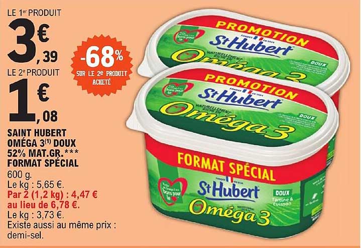saint hubert oméga 3 doux 52% mat.gr. format spécial