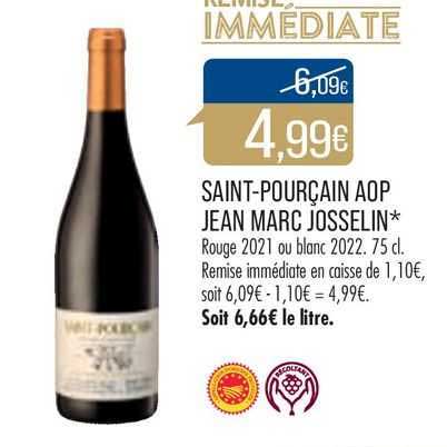 saint-pourçain aop jean marc josselin rouge 2021 ou blanc 2022