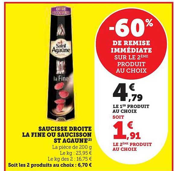 Saucisse Droite La Fine Ou Saucisson St Agaune