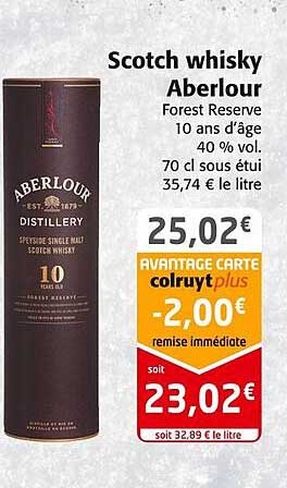 scotch whisky aberlour forest reserve 10 ans d'âge