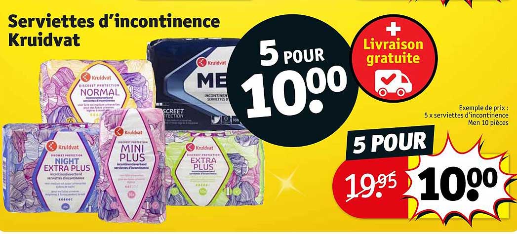 serviettes d'incontinence kruidvat