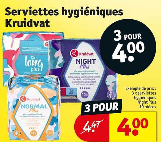 serviettes hygiéniques kruidvat