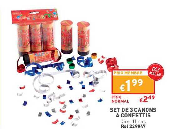 set de 3 canons à confettis