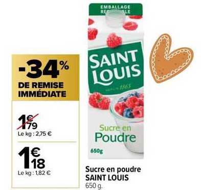 sucre en poudre saint louis