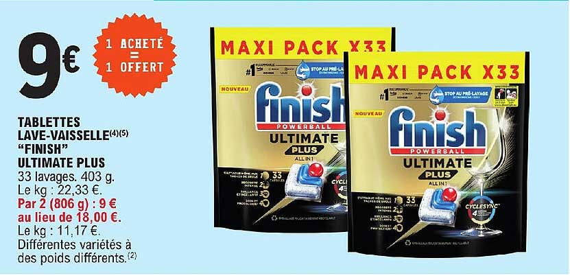 tablettes lave-vaisselle "finish" ultimate  plus