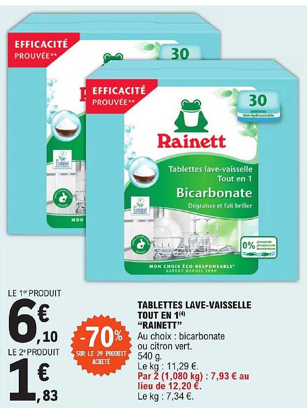 tablettes lave-vaisselle tout en 1 "rainett"