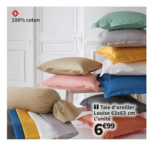 taie d'oreiller louise 63 x 63  cm