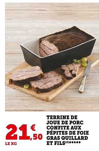 terrine de joue de porc confite aux épites de foie gras quillard et fils