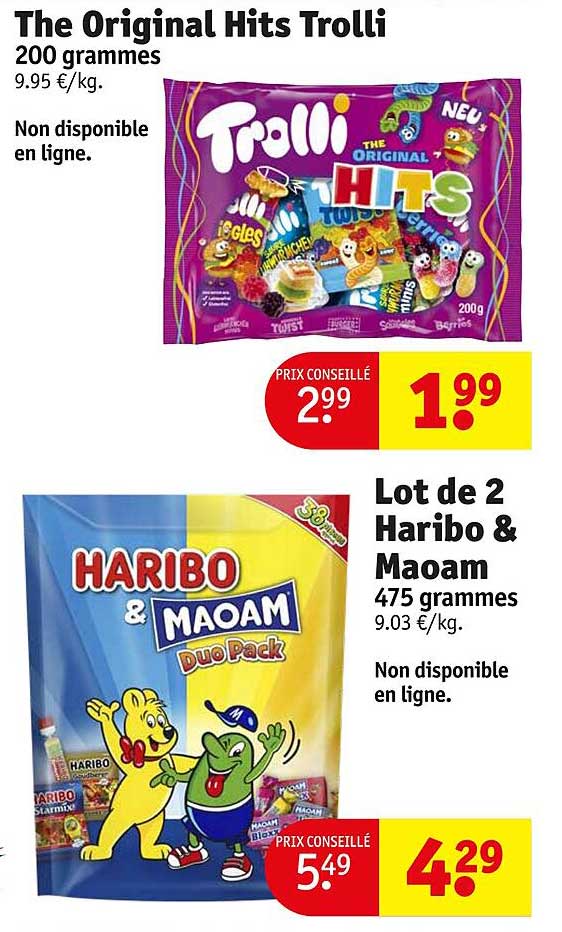 the original hits trolli, lot de 2 haribo & maoam