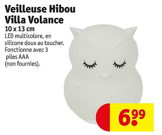 veilleuse hibou villa volance 10 x 13 cm