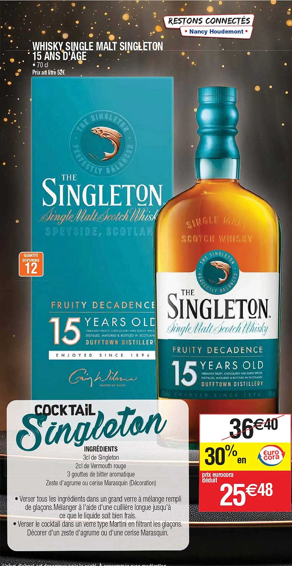 whisky single malt singleton 15 ans d'age