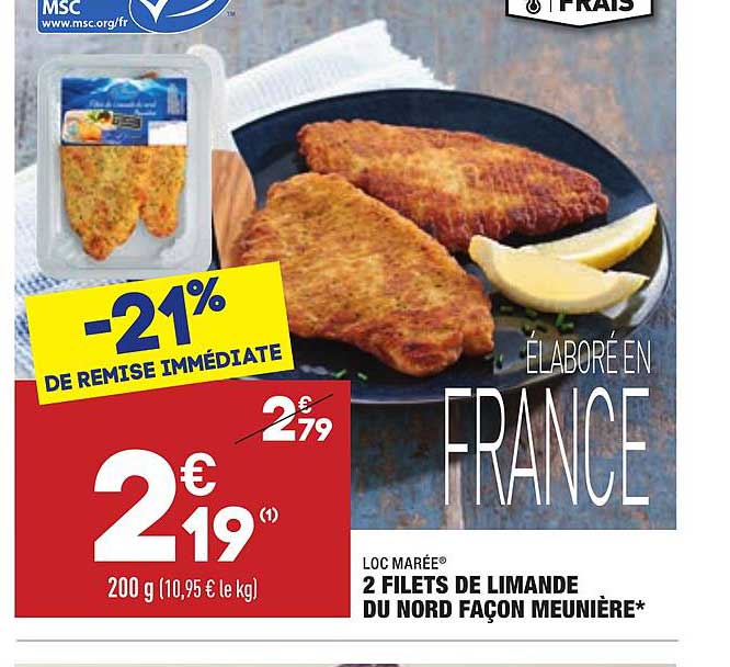2 filets de limande du nord façon meunière loc marée