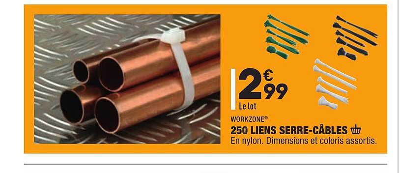 250 liens serre-câbles workzone