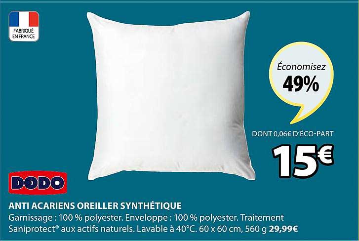 anti acariens oreiller synthétique