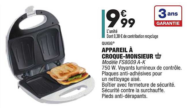 appareil à croque-monsieur quigg