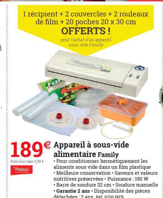 appareil à sous-vide alimentaire family