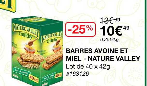 barres avoine et miel - nature valley