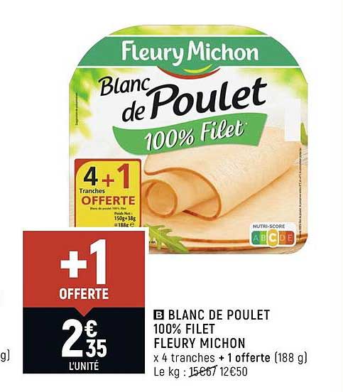 blanc de poulet 100% filet fleury michon