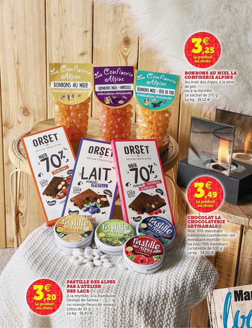 bonbons au miel la confiserie alpine, chocolat la chocolaterie artisanale, pastille des alpes par l'atelier des lacs