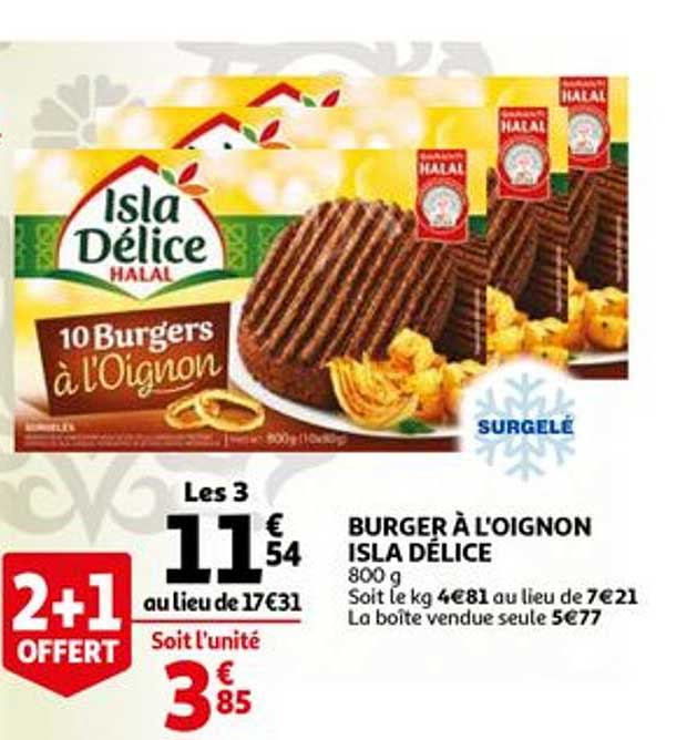 Burger à L'oignon Isla Délice