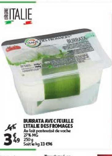 burrata avec feuille l'italie des fromages